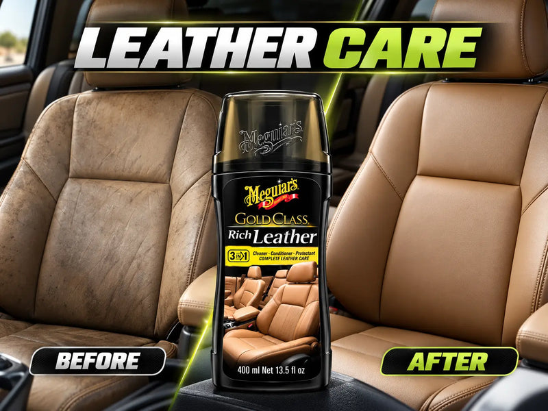 Meguiar's Gold Class Rich Leather 3-in-1 400ml – Complete Leather Care