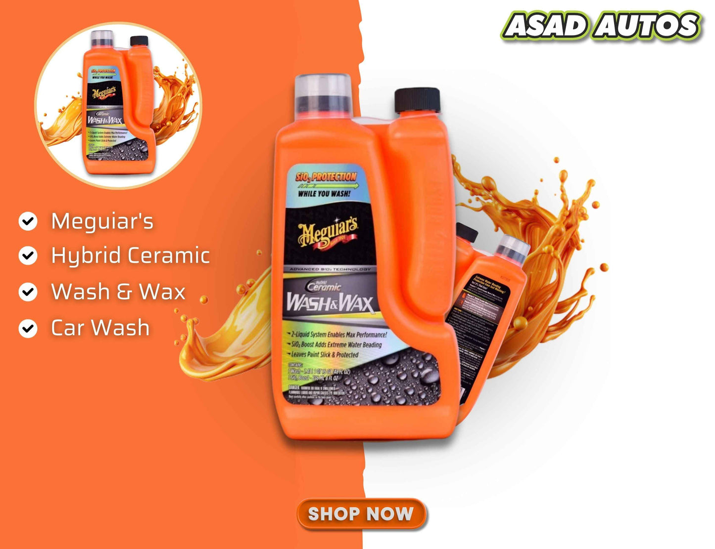Meguiar’s Hybrid Ceramic Wash & Wax with SiO₂ Protection 1400ml