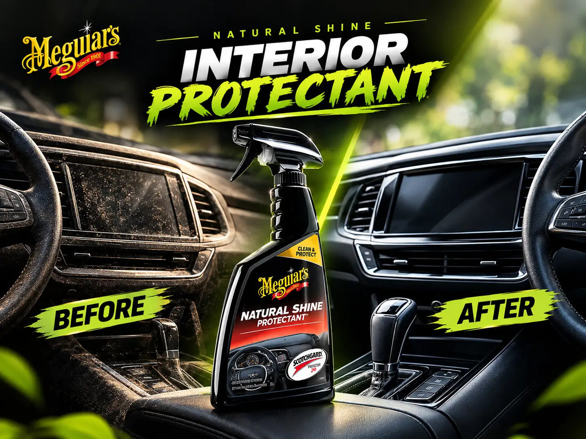 Meguiar’s New Car Scent Protectant offers superior protection and shine for all vinyl, rubber, and plastic surfaces, leaving behind a fresh, new car scent