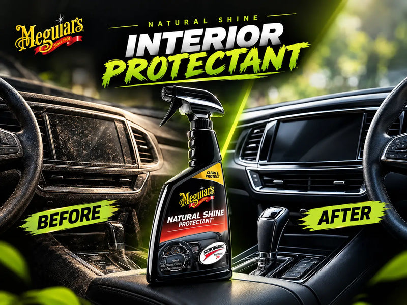 Meguiar’s New Car Scent Protectant offers superior protection and shine for all vinyl, rubber, and plastic surfaces, leaving behind a fresh, new car scent