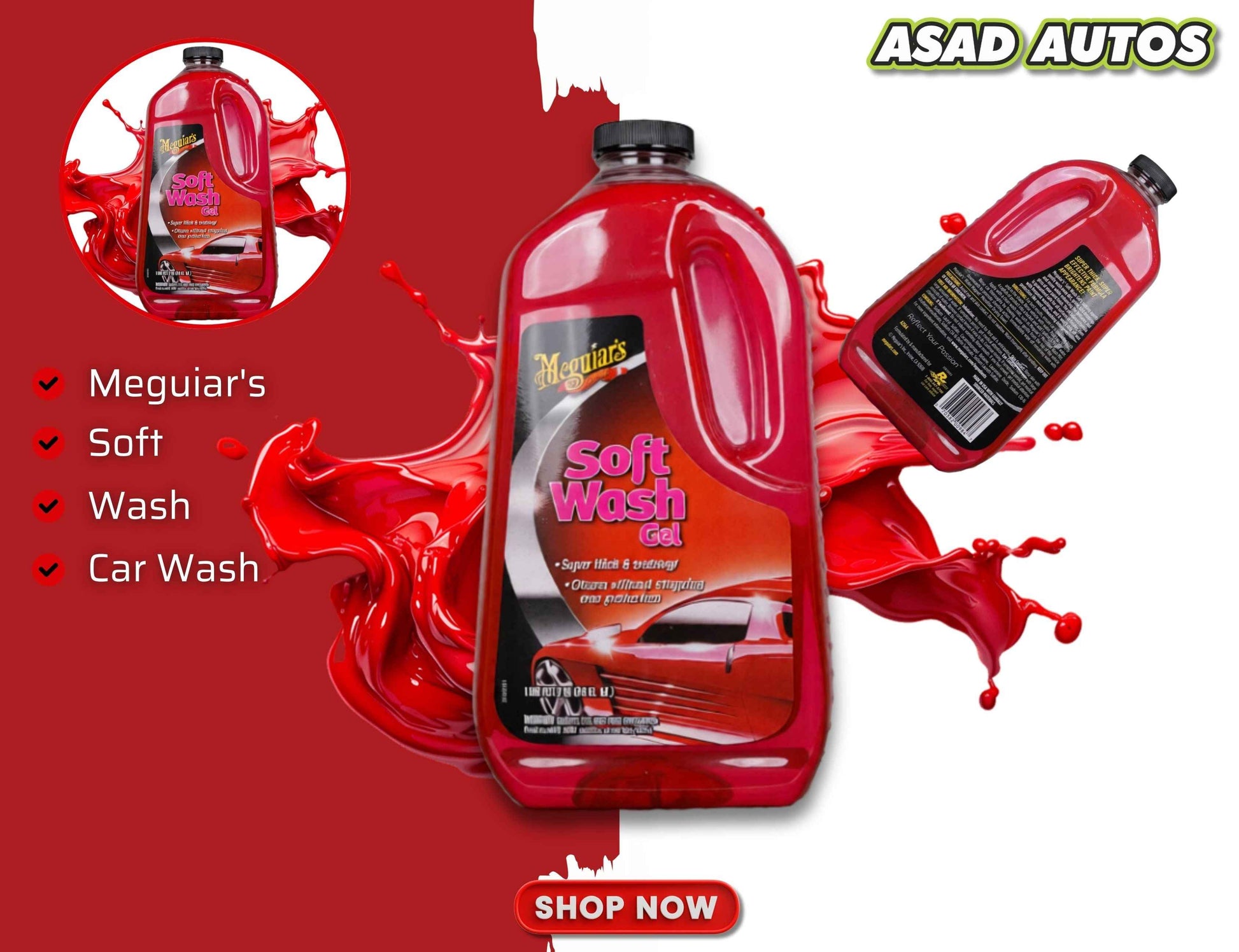 Meguiar’s Soft Wash Gel Car Shampoo – 1890ml