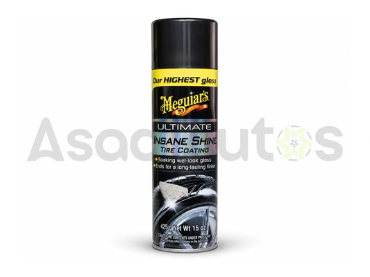 Meguiar’s Ultimate Insane Shine Tire Coating aerosol can, 15 oz, for a wet-look tyre gloss finish