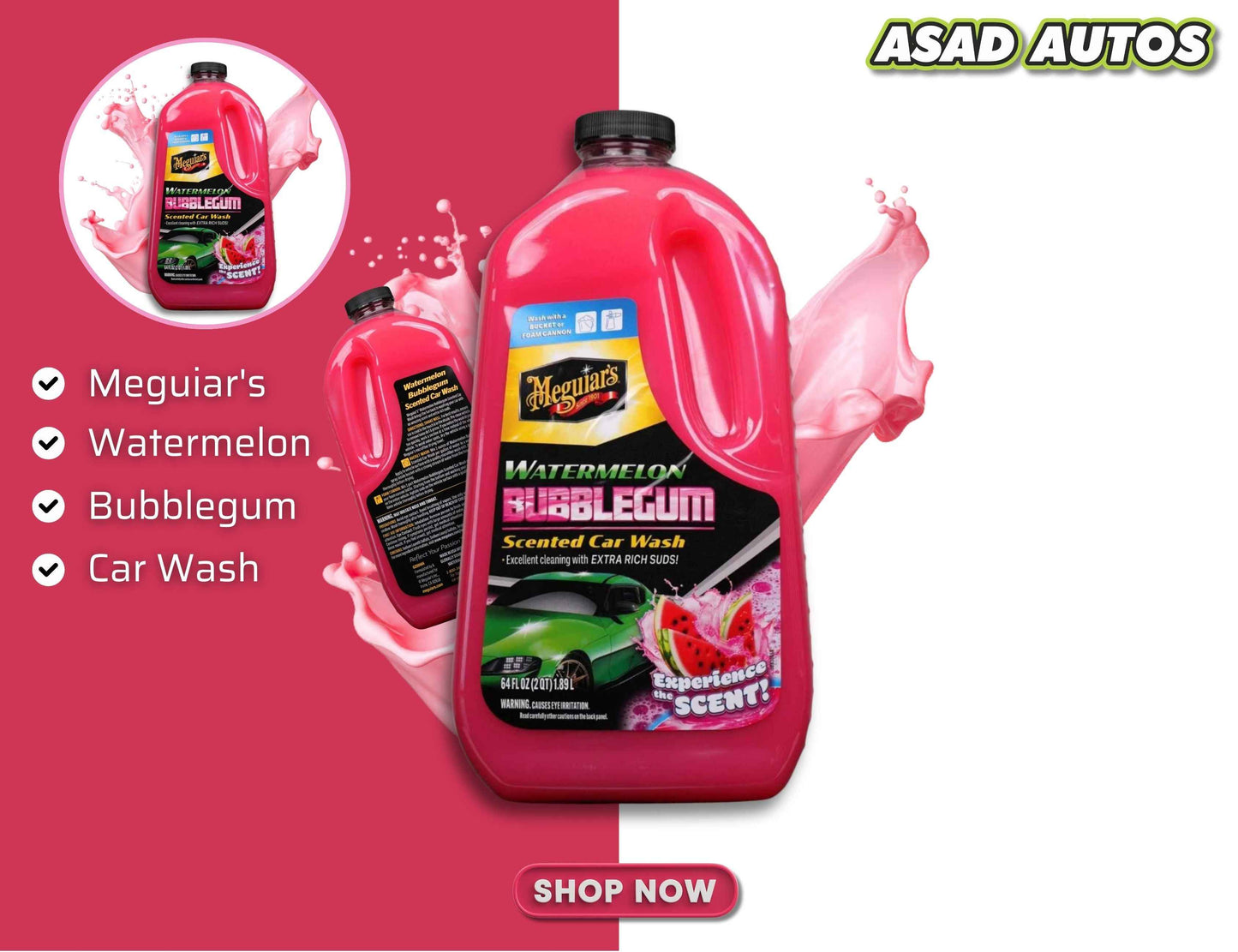Meguiar’s Watermelon Bubblegum Scented Car Wash 1890ml