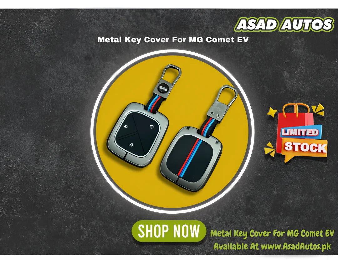 Metak Key Cover Metal Key Cover For MG Comet EV – 3 Button Smart Key Shell – Asad Autos