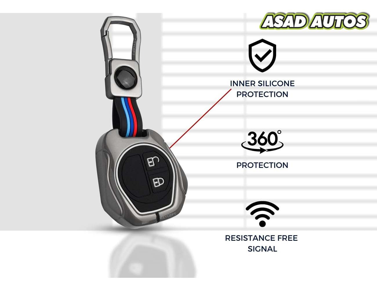 Metal Key Cover for Honda City (2022-2024) – Durable 3-Button Key Protector
