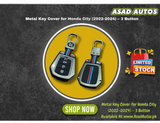 Metal Key Cover for Honda City (2022-2024) – Durable 3-Button Key Protector

