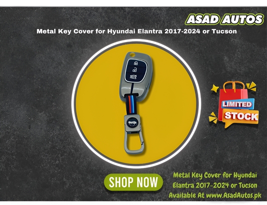 Metal Key Cover for Hyundai Elantra & Tucson – 3/4 Button Smart Key Protection


