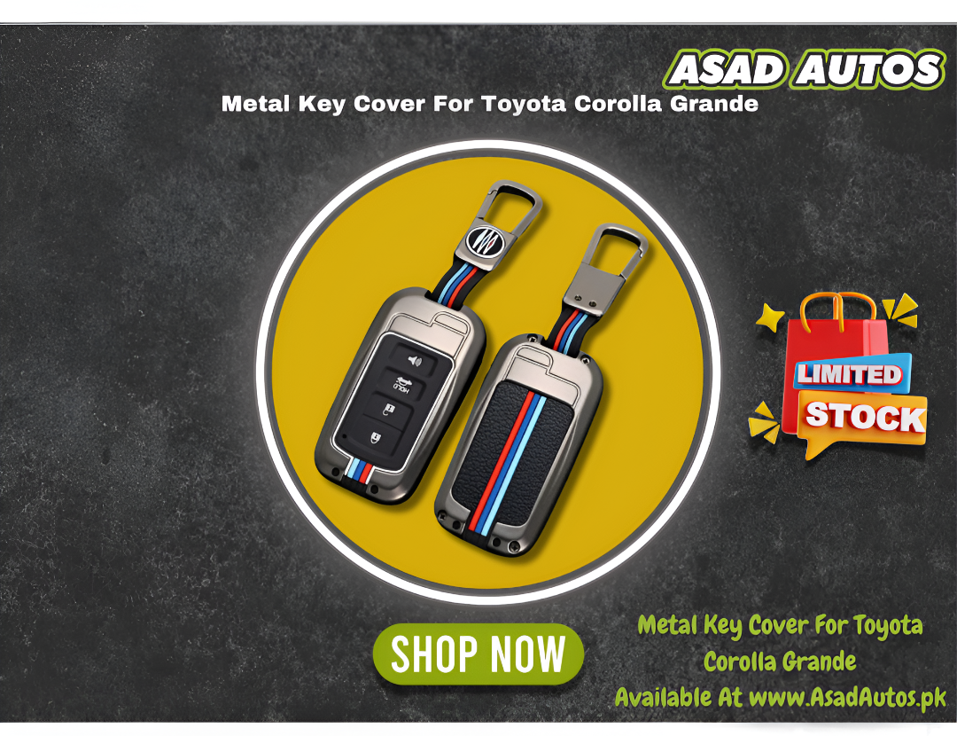 Metal Key Cover for Toyota Corolla Grande – Durable Zinc Alloy Smart Key Case

