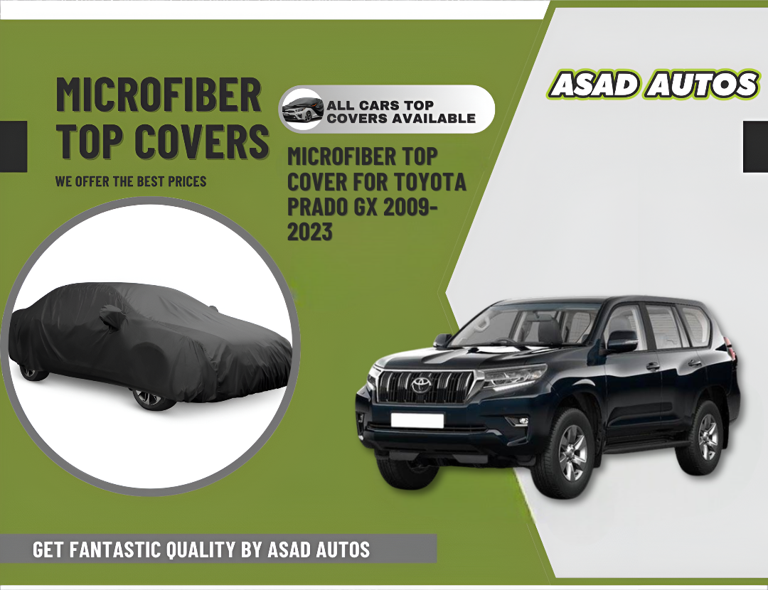 Microfiber top cover for Toyota Prado GX 2009-2023 installed for UV and heat protection