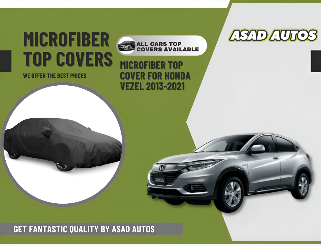 Microfiber top cover installed on Honda Vezel 2013-2021 for heat and UV protection