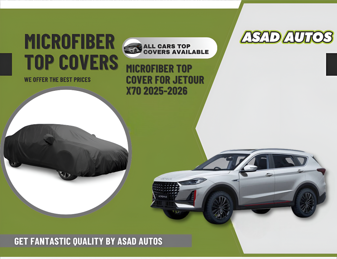 Microfiber top cover installed on Jetour X70 2025-2026 for heat and UV protection