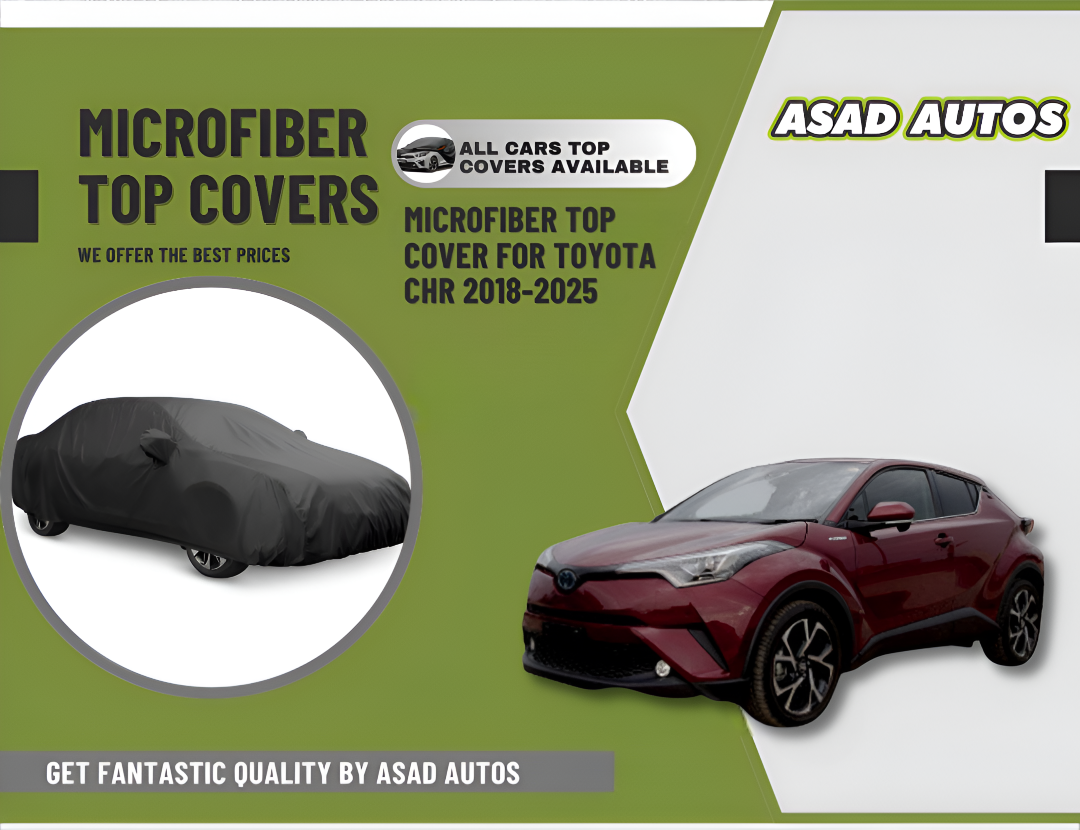 Microfiber top cover installed on Toyota CHR 2018-2025 for heat and UV protection