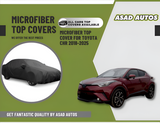 Microfiber top cover installed on Toyota CHR 2018-2025 for heat and UV protection