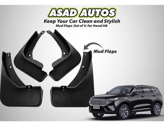 Mud flaps (set of 4) for Haval H6 providing superior protection and a stylish look.

