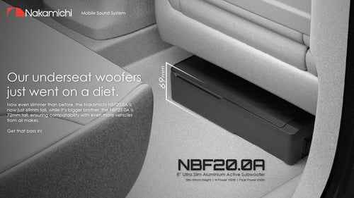 Nakamichi NBF25.0A 10″ Full Aluminium Active Underseat Subwoofer – 1000W Peak Power