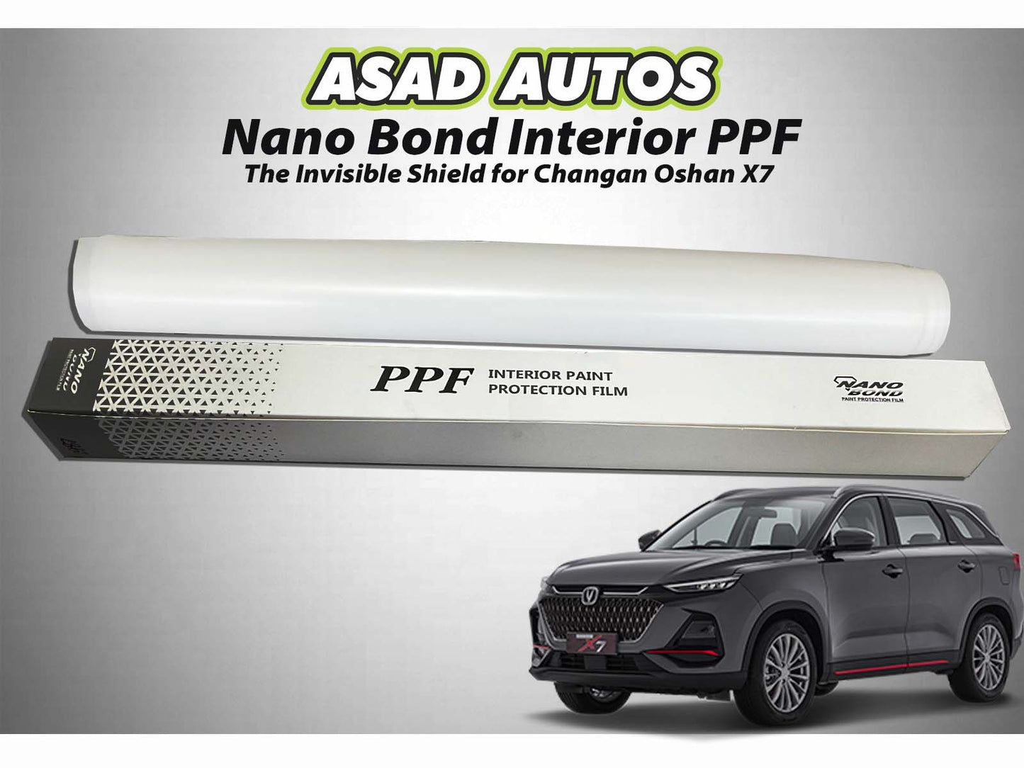 Nano Bond Interior PPF for Changan Oshan X7 – Protective film for enhanced durability and cleanliness, keeping your car interior looking new.
