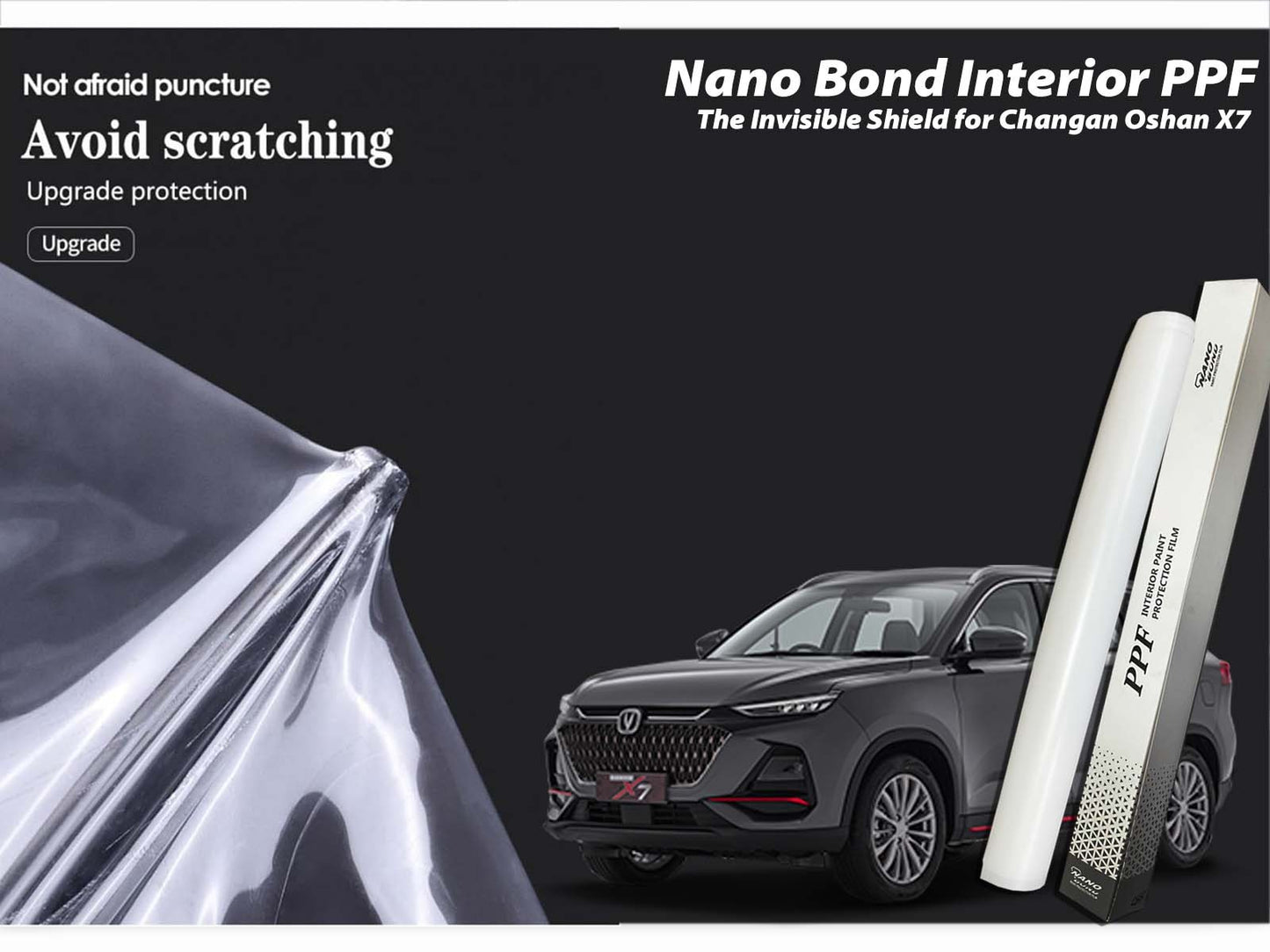 Nano Bond Interior PPF for Changan Oshan X7 – Protective film for enhanced durability and cleanliness, keeping your car interior looking new.
