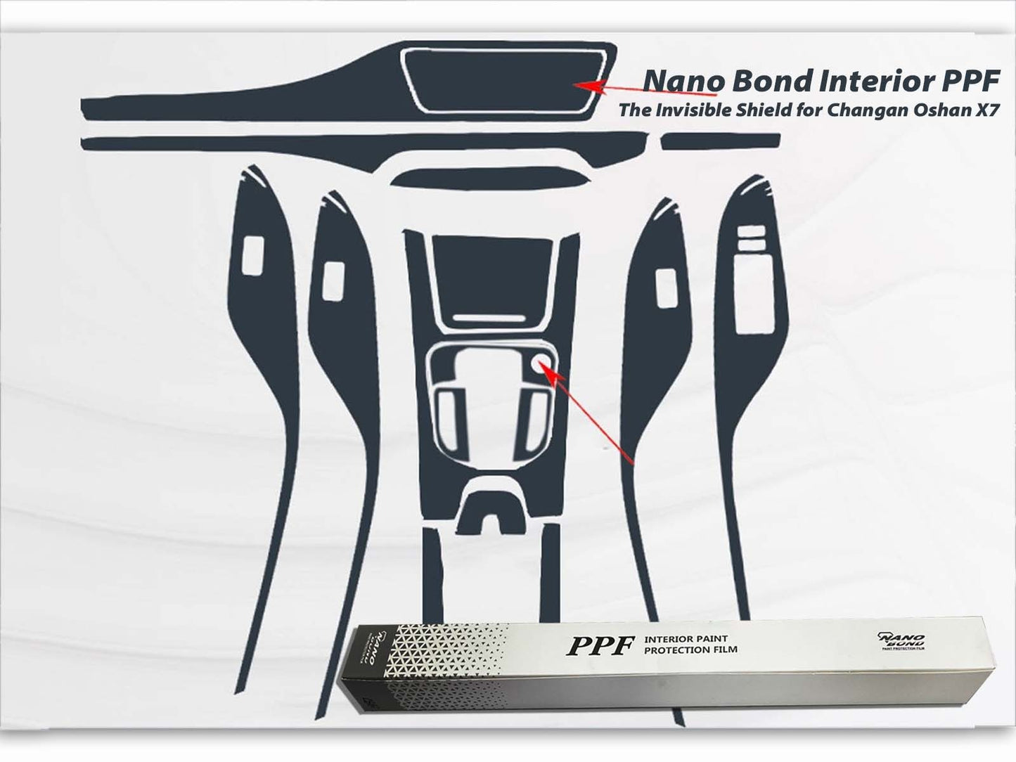 Nano Bond Interior PPF for Changan Oshan X7 – Protective film for enhanced durability and cleanliness, keeping your car interior looking new.

