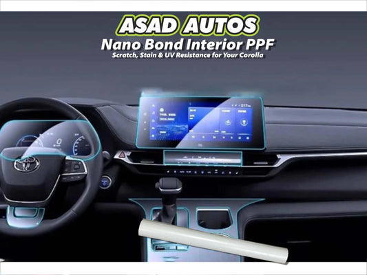 Nano Bond Interior PPF for Toyota Corolla 2015-2024 – Protective film that keeps your car’s interior safe from wear and tear, maintaining its fresh look.
