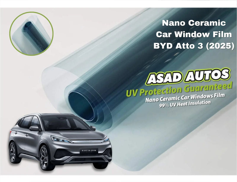 Nano Ceramic UV Protection Film Installed on BYD Atto 3 2025 – Heat & UV Blocking Tint
