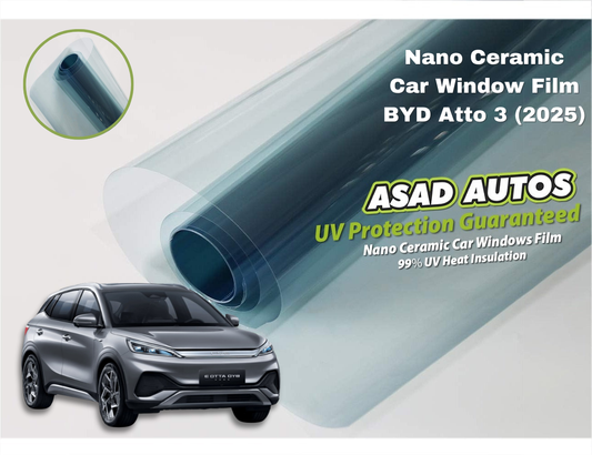 Nano Ceramic UV Protection Film Installed on BYD Atto 3 2025 – Heat & UV Blocking Tint

