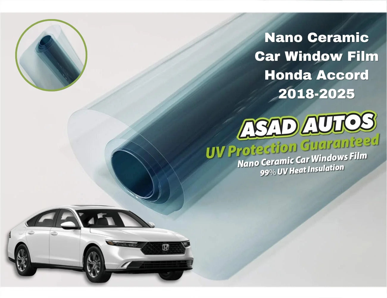 Nano Ceramic UV Protection Film Installed on Honda Accord 2018–2025
