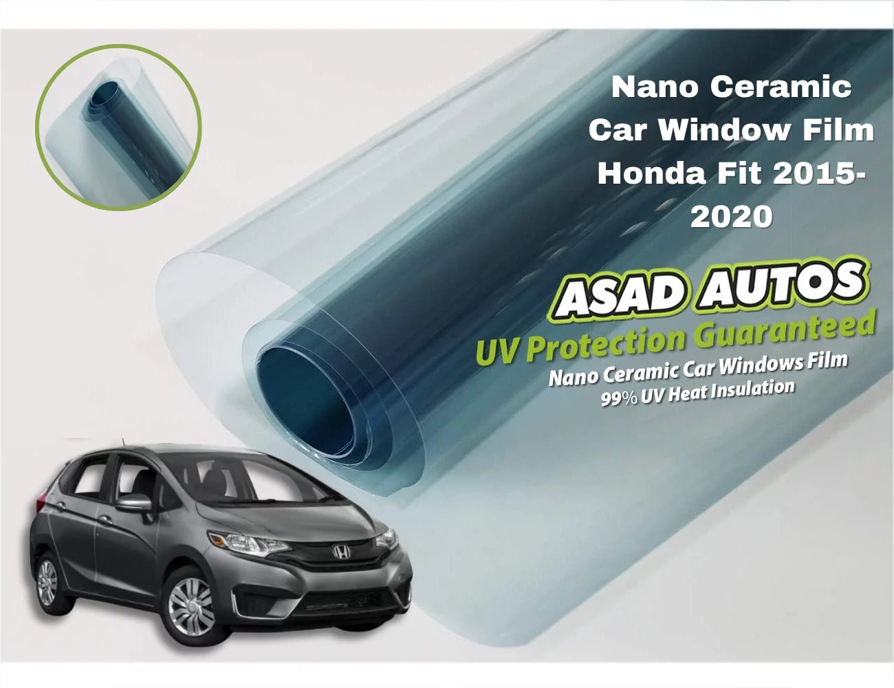 Nano Ceramic UV Protection Film Installed on Honda Fit 2015–2020
