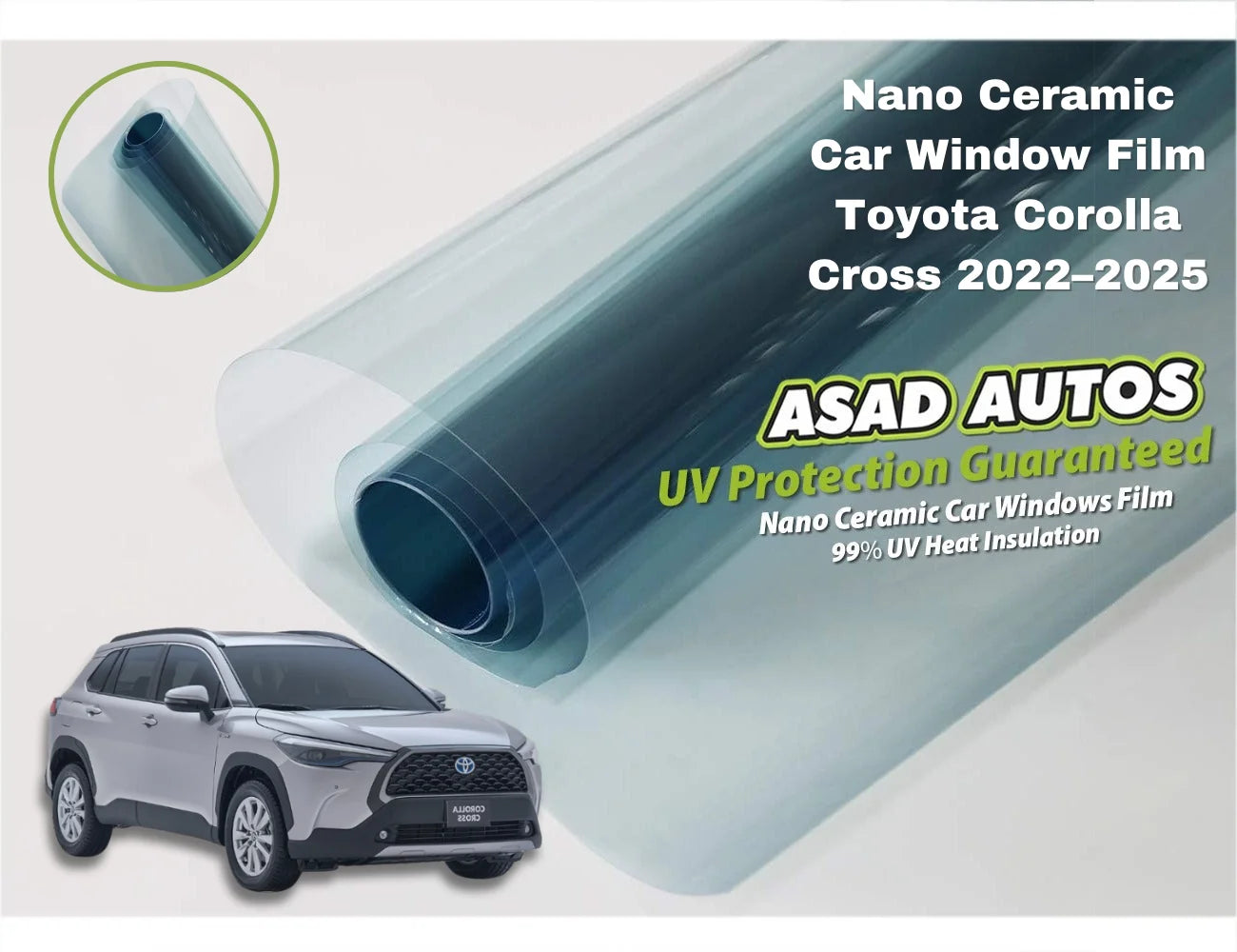 Nano Ceramic UV Protection Film for Toyota Corolla Cross 2022–2025 – UV & Heat Shield Window Film
