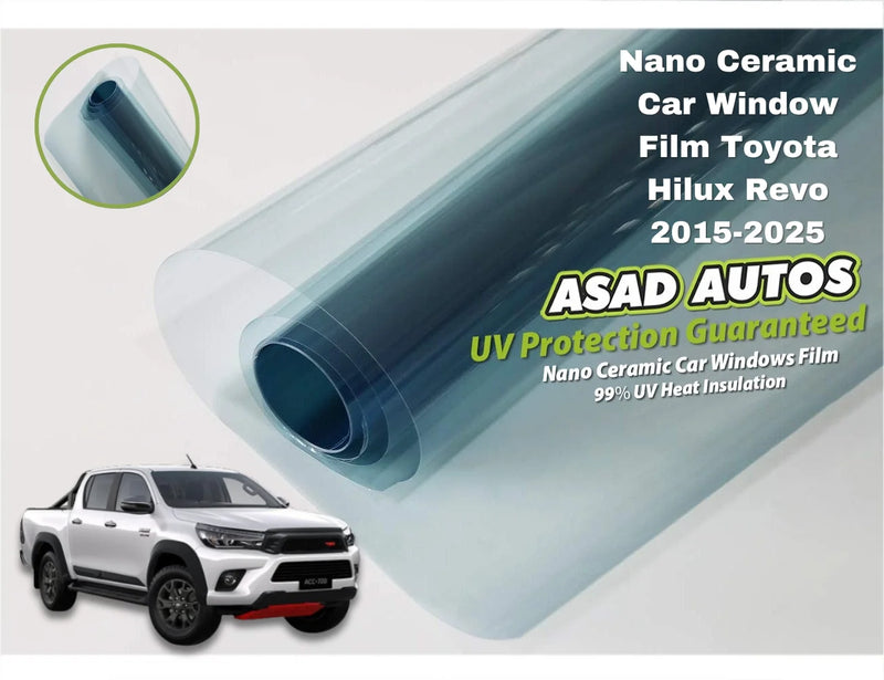 Nano Ceramic UV Protection Film for Toyota Hilux Revo 2015–2025 – Heat & UV Shield Window Tint

