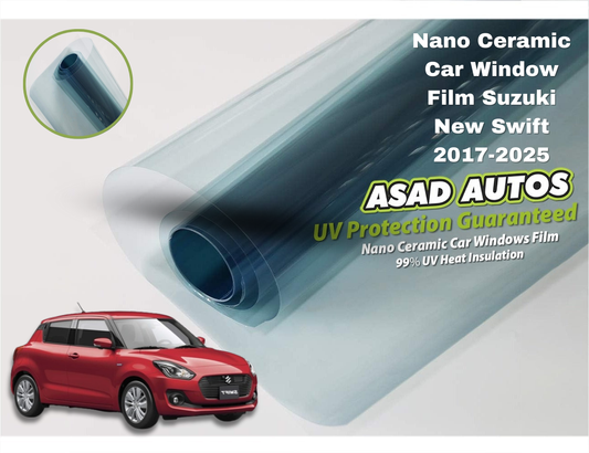 Nano Ceramic UV Protection Film installed on Suzuki New Swift 2017–2025 – Premium Heat and UV Shield

