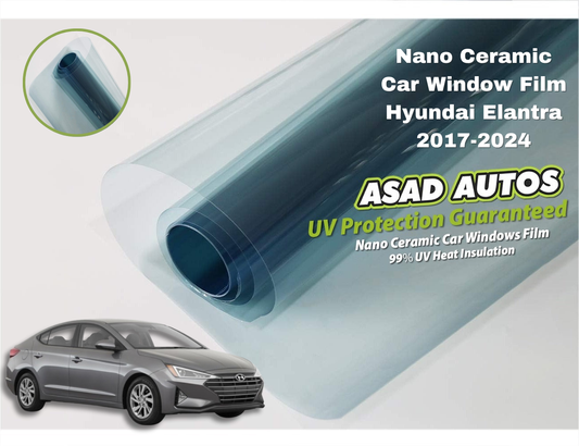 Nano Ceramic UV Protection Film on Hyundai Elantra 2017–2024 Side Windows

