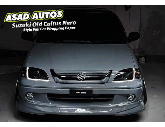 Nero Style Full Car Wrap for Suzuki Cultus – Nardo Grey Body with Glossy Black Roof

