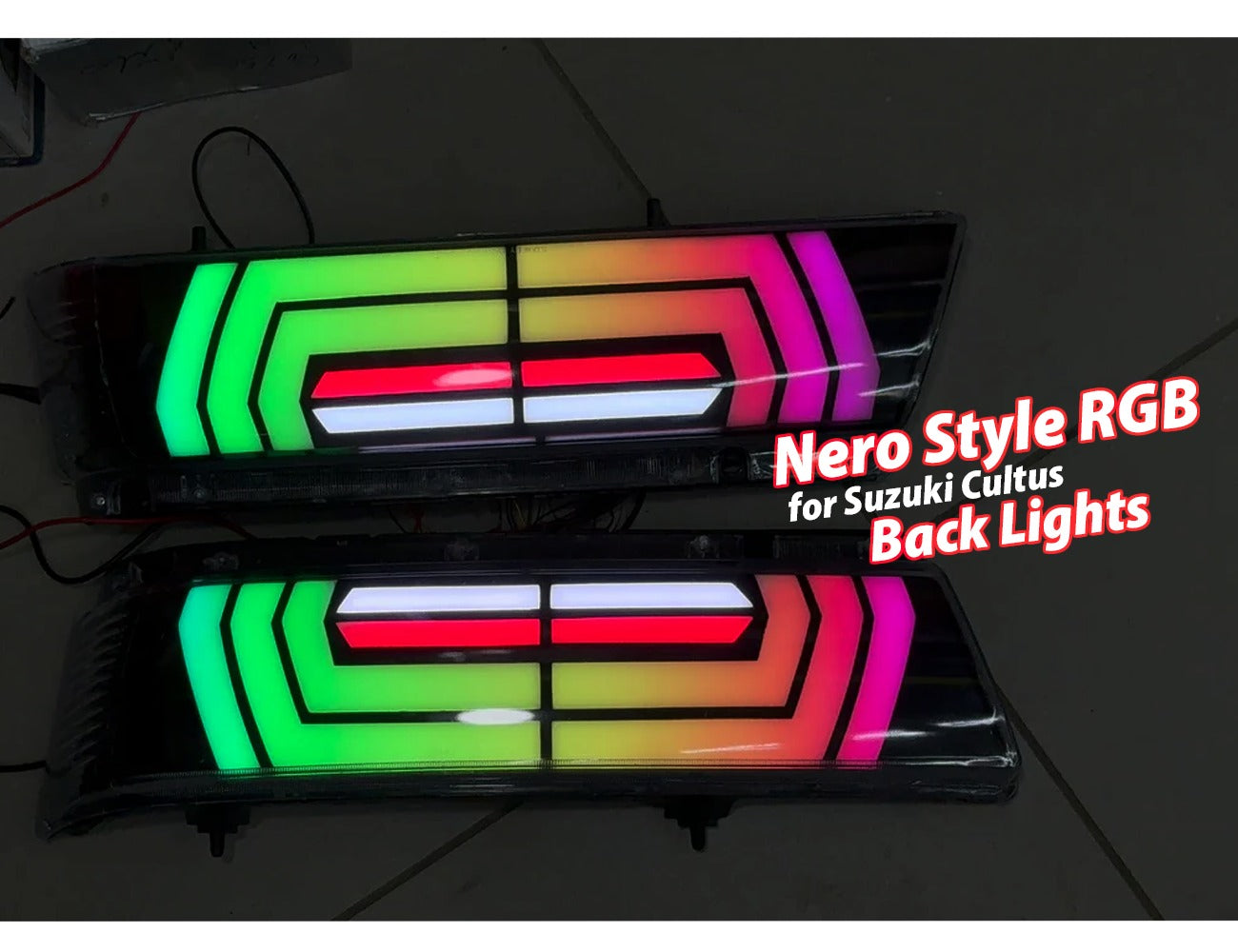Nero Style RGB Acrylic Back Lights for Suzuki Cultus 2000–2017 – Custom Rear Tail Lamps

