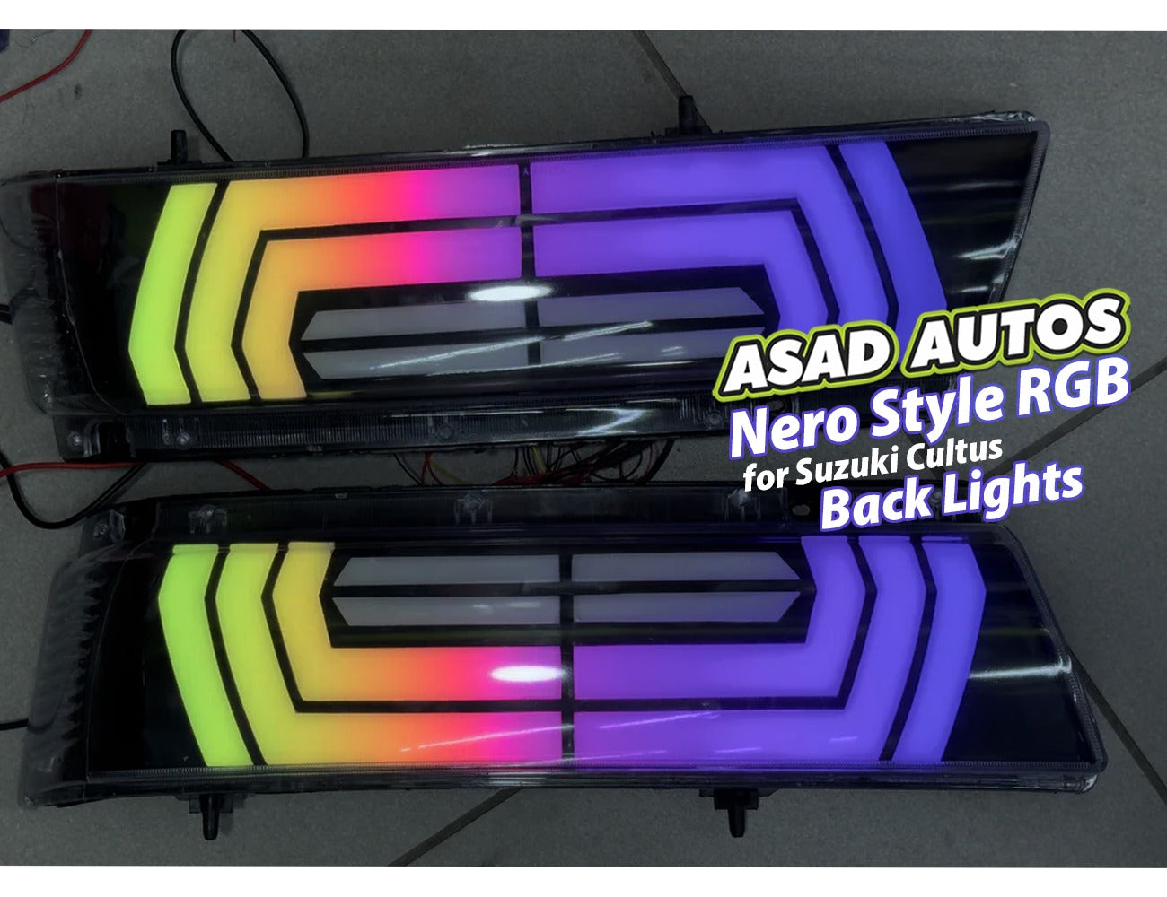 Nero Style RGB Acrylic Back Lights for Suzuki Cultus 2000–2017 – Custom Rear Tail Lamps

