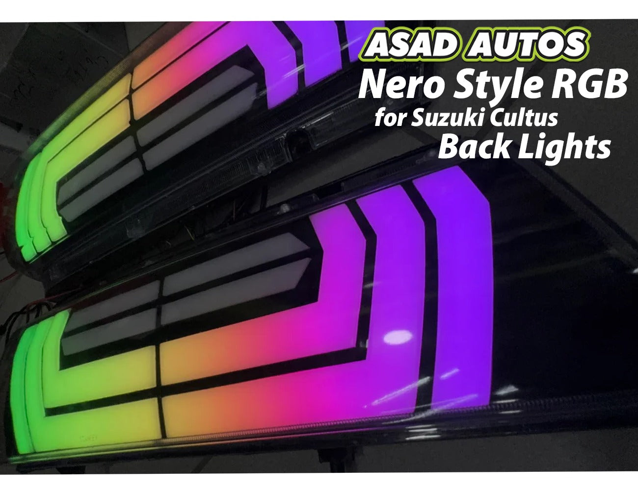 Nero Style RGB Acrylic Back Lights for Suzuki Cultus 2000–2017 – Custom Rear Tail Lamps

