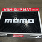 Non-slip interior dashboard car mat with Momo logo for anti-skid protection and premium look