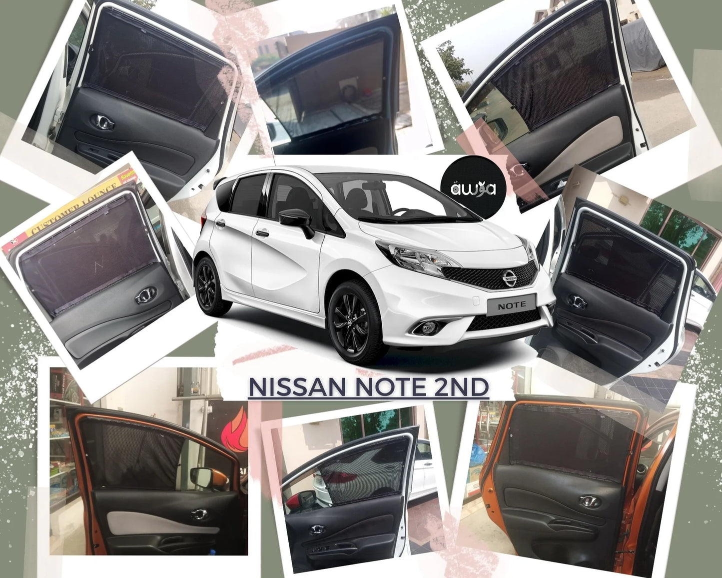Awra Window Curtains Sun Shades (Car Pardy) for Nissan Note 2012 - 2020 2nd (e-note)