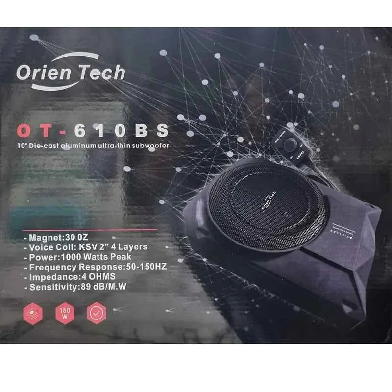 Orientech OT-610BS 10″ Die Cast Aluminium Ultra-Thin Subwoofer System – 1000W Peak Power