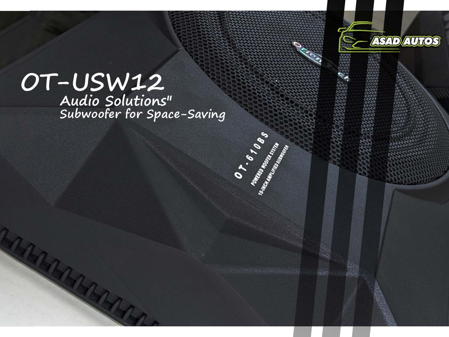 Orientech OT-USW12 Under Seat Subwoofer – Compact Bass Enhancement for Your Vehicle
