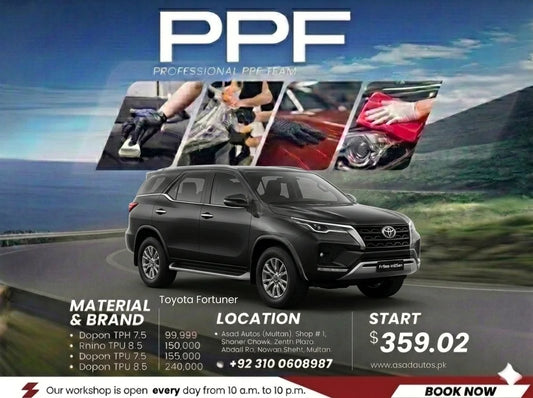 PPF Paint Protection Film for Toyota Fortuner 2015–2025