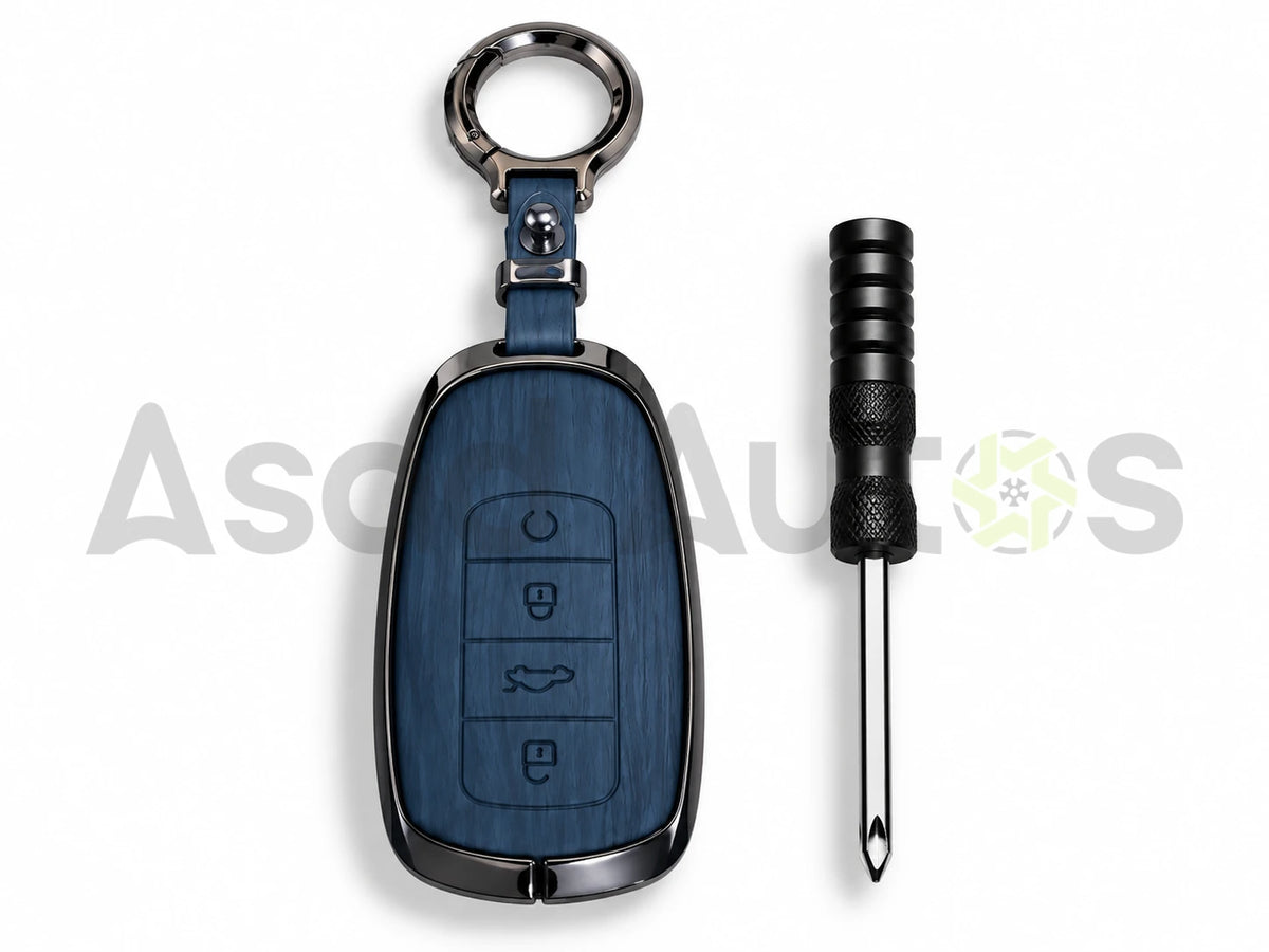 Premium 5D Zinc Alloy Leather Car Key Cover for Jaecoo J7 2025-2026