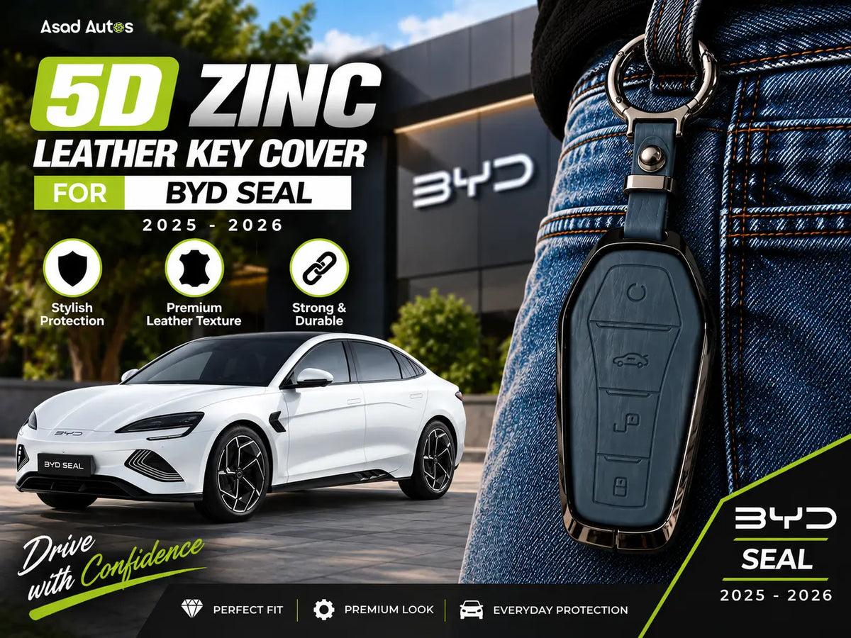 Premium 5D Zinc Leather Key Cover designed for BYD Seal 2025–2026.