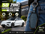 Premium 5D Zinc Leather Key Cover designed for BYD Seal 2025–2026.