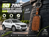 Premium 5D Zinc Leather Key Cover for Hyundai Tucson 2015–2024