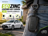 Premium 5D Zinc Leather Key Cover for Toyota Corolla 2014-2026
