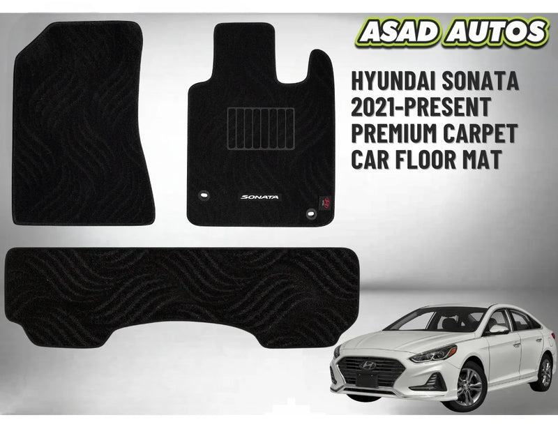 Premium Carpet Car Floor Mat for Hyundai Sonata 2021–Present – Custom Fit & Elegant Style
