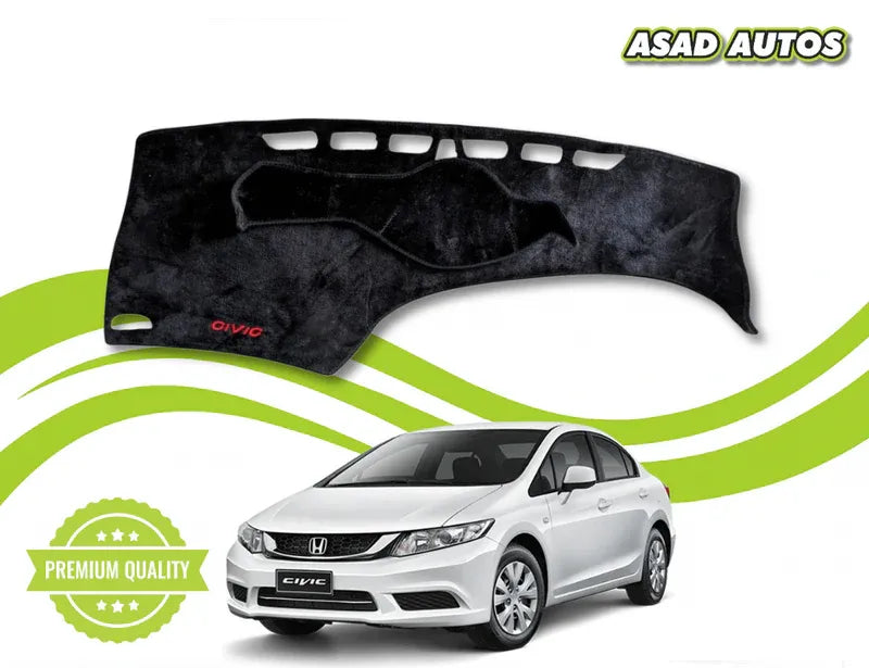 Premium Dashboard Cover for Honda Civic Rebirth (2012–2015), custom fit anti-glare heat resistant dashboard mat for interior protection