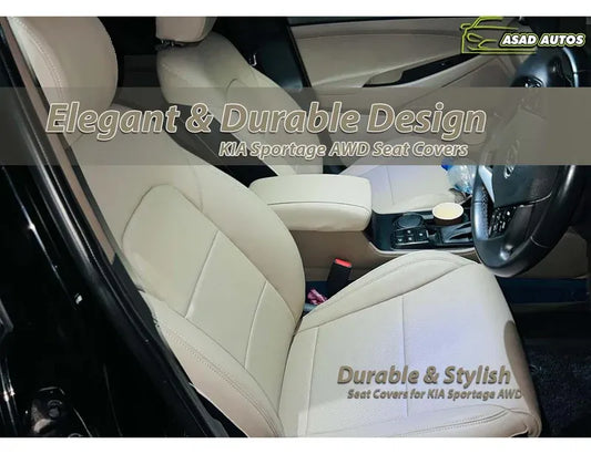 Premium Japanese synthetic leather seat covers designed for KIA SPORTAGE AWD, offering durability, style, and a tailored fit.
