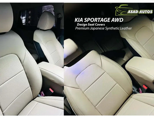 Premium Japanese synthetic leather seat covers designed for KIA SPORTAGE AWD, offering durability, style, and a tailored fit.
