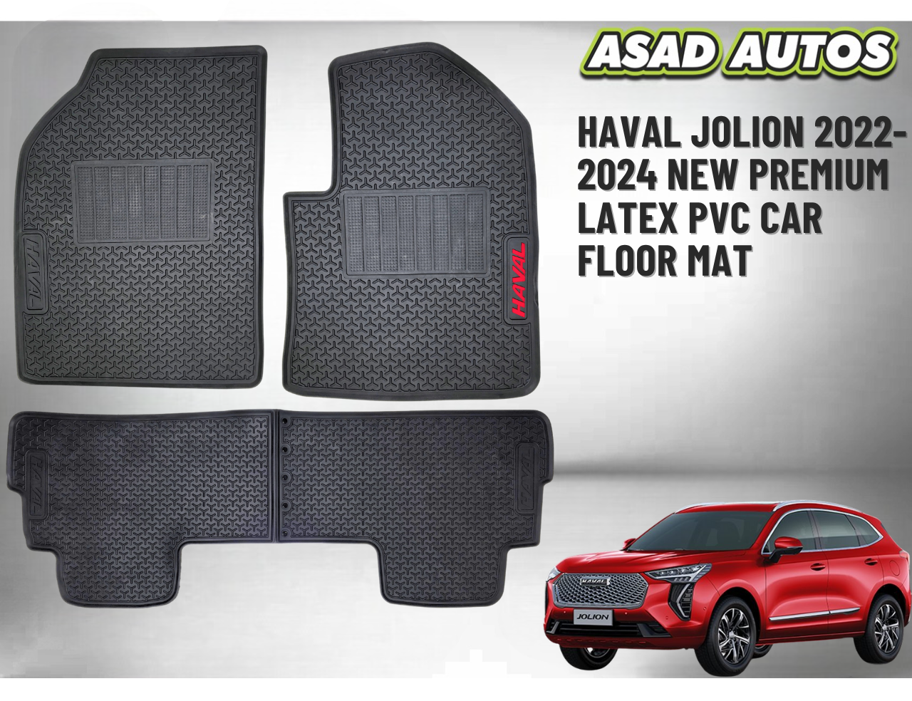 Premium Latex PVC Car Floor Mat for HAVAL Jolion 2022–2024 – Waterproof and Custom Fit

